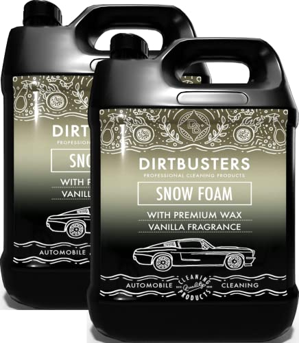 Dirtbusters Snow Foam Car Shampoo And Wax pH Neutral, Powerful Thick Foam Pre Wash Car Cleaner, Non Caustic, Suitable For Cleaning All Vehicle Paint Work Exteriors, Vanilla (2x5L)