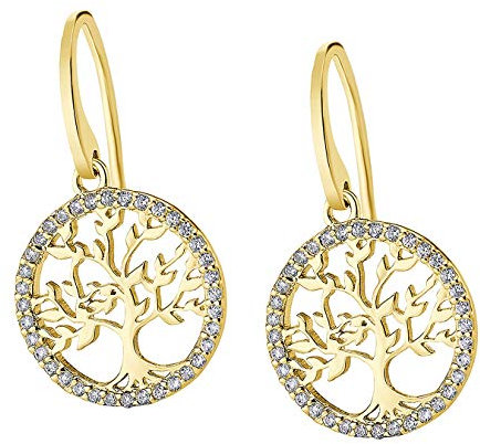 Lotus Silver Pendientes de plata auténtica LP1746-4/2 del árbol de la vida D2JLP1746-4-2 un regalo para Navidad, cumpleaños, día de San Valentín para la mujer, Plata de ley, Circonia cúbica
