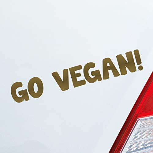 Hellweg Druckerei Go Vegan! Werde Veganer ! Tierliebe Love Car Auto Aufkleber Sticker Heckscheibenaufkleber