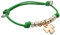 ViMon Gioielli, BRACCIALE cordino con ciondolo rosato QUADRIFOGLIO porta fortuna rosato, granelli martellati, in ARGENTO 925, cordino disponibile in vari colori