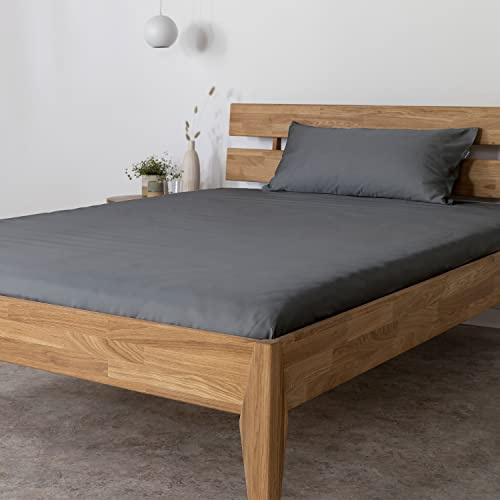 AGAPIE - Bambus Lyocell Spannbettlaken 90x200x35 cm - Dunkel-Grau, 100% Bio Oeko-Tex 100, für Allergiker, Antibakteriell, Ganzjahres-Bettwäsche, Atmungsaktiv, Geruchshemmend, Besonders sanft