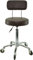VAKON SALON - Premium Rollhocker mit Lehne in braun - Höhenverstellbar von 55 bis 75 cm - Rundsitz - Drehhocker Arbeitshocker Praxishocker