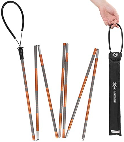 G2 GO2GEHTER 7075 Aluminum Alloy 270cm Backcountry Avalanche Rescue Probe with Storage Bag, Folding Design, Easy to Storage and Carry (Orange)