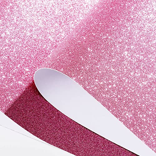 FunStick Möbelfolie Rosa Glitzer Schrank Folie Selbstklebend Glitzerpapier Zum Basteln Selbstklebende Tapete Bordüre Klebefolie Möbel Tapetenbordüre Wandaufkleber Deko 10CM×5M