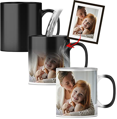 Wraplab Mug Magique Personnalisé | Idee Cadeau Noel | Personnalisez ce Tasse magique qui réagit à la chaleur avec votre photo préférée pour surprendre quelqu'un (Photo et Texte)