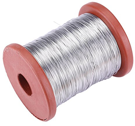Jerliflyer Bienenrahmendraht, Imkereidraht, 0,5 mm, 500 g, Edelstahl/Eisen, Bienenstock-Rahmendraht für Rahmen, Imkereiwerkzeug(Rostfreier Stahl)