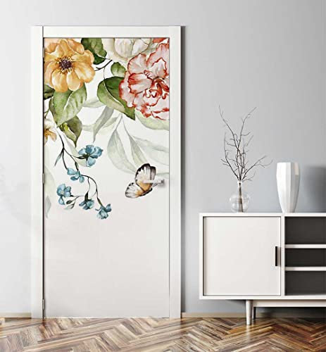 MyMaxxi - Tür bekleben mit Türtapete Türposter Türfolie Selbstklebend 90x200 Bunte Auswahl an schönen Blumen - Tür verschönern Türaufkleber Türklebefolie Blüte blühen rosa