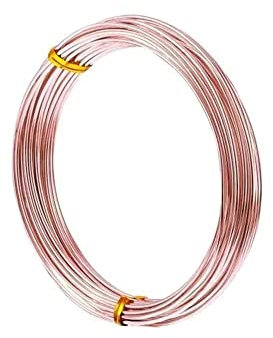 Filo Di Rame Placcato Oro Rosa 0,6mm (22 Gauge) x 10 m - Antiossidazione Per Gioielli, Scultura, Avvolgimento, Fai Da Te E Creazioni