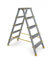 PROREGAL Metal Double Giraffe Doppelseitige-Aluminium-Stufenstehleiter | 8 Stufen | HxB 178x53,3cm | 150kg Tragkraft | Leiter, Teleskopleiter, Trittleiter, Bockleiter, Sprossen-Doppelleiter