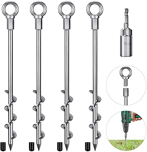 Lifeswell 30,5 cm Bodenanker, 4 Stück robuste Zeltheringe, für Campingzelte, Trampoline, Schuppen, Schaukelsets, Sicherung von Tieren