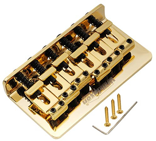 Wilkinson WOF02 52,5mm Chevalet Hardtail Fixed Bridge Vintage Pontets pour Guitare électrique Squier/Mexique Fender Strat, Doré