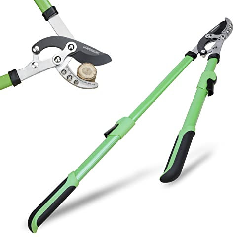 GARDENWORK Telescopic Tree Loppers (69-97cm), Anvil Heavy Duty, SK5 Blades, Six Section Retractable Handlebar, Professional for Branches, Fruit Trees, Bushes