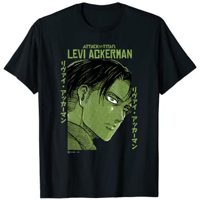 Attack on Titan Levi Ackerman Japanese Manga Face Portrait T-Shirt