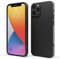 Red Ember Shockproof Case for iPhone, Ultra Slim Protective Liquid Silicone Matte Finish Phone Case with Soft Anti-Scratch Microfiber Lining (Black, iPhone 12 Pro)