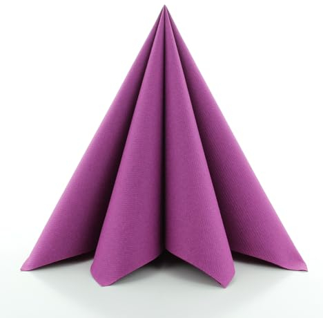 Sovie HORECA Serviette in Amethyst/Lila aus Linclass Airlaid, stoffähnliche Einwegservietten ideal für Hochzeit & Partys, 40 x 40 cm, 50 stückv