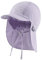 Sterntaler Schirmmütze mit Nackenschutz aus Bio -Popeline - Schirmmütze Mädchen mit Nackenschutz und Ohrenklappen schützt den Kopf vor der Sonne - Sonnenkappe Baby UV 50+ mit Bindeband - flieder, 47