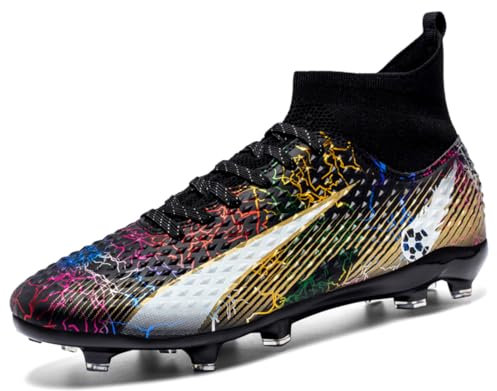 WOWEI Fußballschuhe Herren High Top Stollen Spike Cleats Trainingsschuhe Sport Outdoor Fußballschuhe Kinder Unisex Professionelle Fussballschuhe Sport Fußball Stiefel (2 CGV, 40EU)
