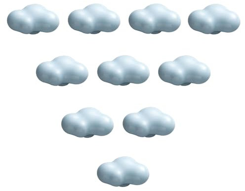 Keramik Möbelknöpfe Kinderzimmer 10 Stück Wolken Schubladengriffe Schrankknöpfe Cartoon Knöpfe Türknöpfe Schubladenknöpfe für Kinder Schränke Schubladen Kommode (C)