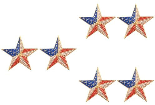 ifundom 6pièces Broches Étoile Et Drapeau Américain Accessoires De Costumes Festifs Et Élégants