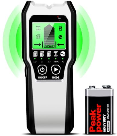 FOLAI Stud Finder Wall Scanner - 5 in 1 Stud Detector Detector Beam Finders Wall Detector Sensor Center Finding with LCD Display for Wood AC Wire Metal Studs Cable Joist Detection-TH550A…