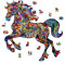 GLOBLELAND 200 Stück Pferd Holzpuzzle Für Erwachsene 28.8x27.7 cm Holzpuzzle Für Erwachsene Einzigartige Geformte Holzpuzzle Tier Bunte Puzzle Für Weihnachten Geburtstag
