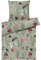 Pure Label Blumen Bettwäsche 155x220 cm mit einem Kissenbezug 80x80 cm - Traumhaft weiches Bettwäsche-Sets 155 x 220 cm in grün aus 100% Baumwolle mit YKK Reißverschluss