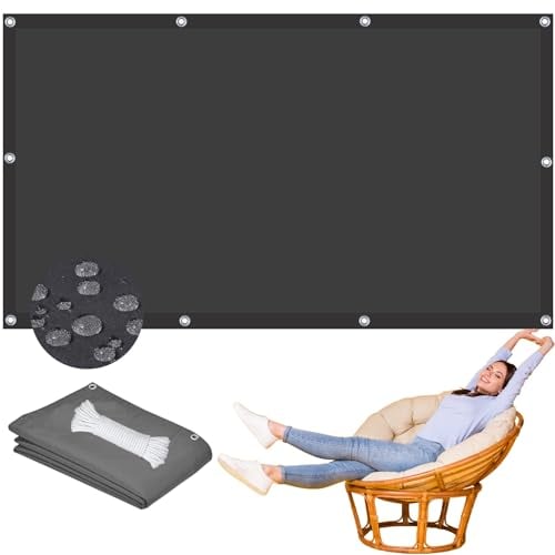 Sonnensegel Wasserdicht 5 x 9 m Oxford-Stoff Schattensegel Resistant Reißfestigkeit für Garten Terrasse Balkon, Anthrazit