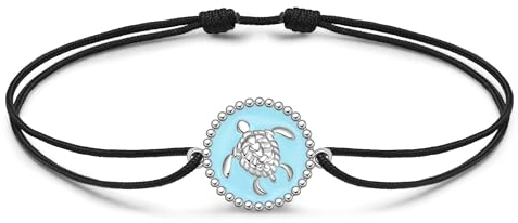 JENDEAR SHINE Fußkettchen für Damen 925er Sterlingsilber Schildkröte Fußkettchen, Verstellbare Handgemachte Seilkette, Niedlicher Sommer Strand Fußkettchen Schmuck