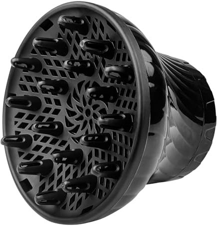 Roluxando Diffuser Föhnaufsatz Haare, Diffusor Föhn Aufsatz Universal, Föhn Lockenaufsatz für Haartrockner, Haar Diffusor Schwarz, Haardiffusor-Aufsatz für Lockiges Oder Welliges Haarstyling