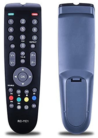 TCNOUMT Control Remoto de Sustitución Compatible para Grundig TV RC-YC1 GD1 23 RCYC1 YD1187R YD1187R-1 YD1187R-2 22XLE3220BA 32GLX2600 32GLX3002T 32XLC32200BA