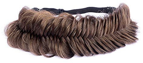 Gledola 2 Stränge Wide Messy Fishtail Geflochtene Zöpfe Stirnband (Kupfer Braun, Fischschwanz)