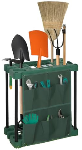 Optimal Products Garden Tools Storage Caddy Shed Equipment Storage Holder Stand Organiser Rack Gardening UK