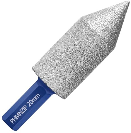 Puntas de Chaflán de Diamante 20 mm Broca Fresado Diamante Mango Hexagonal de Rectificado para Agrandar forma a Agujeros Existentes en Cerámica