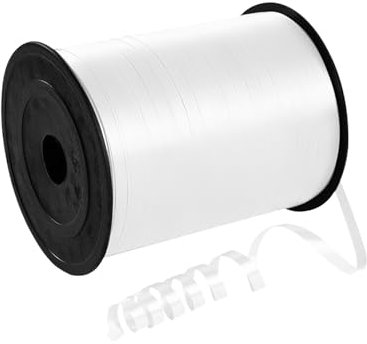 Ruban Pour Ficelle De Ballon,500 Yard Ruban Bolduc LissePaquet Cadeau Blanc Rubans Curling Ballon Pour Décoratif Cadeau Accessoire De Décoration&Bricolage Et Ballon Mariage Anniversaire Et Noël