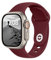 ELETTRONEO SB Bracelet Sport pour Apple Watch Band Ultra 2 49mm, Series 10 46mm, 9 8 7 45mm 41mm, SE 6 5 4 44mm 40mm, 3 2 1 42mm 38mm Femme Homme Silicone, Rouge Bordeaux