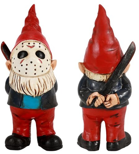 nezababy Horror Movie Garden Gnomes Halloween Decorations Outdoor Funny Scary Statue Figurine for Indoor Home Outside Yard Lawn
