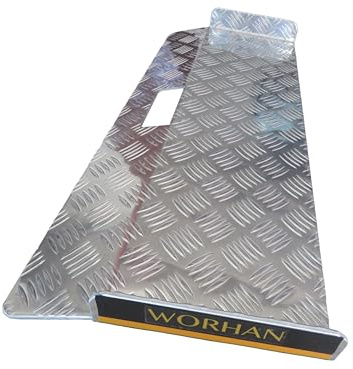 WORHAN Mobil Schwellenrampe Gehwegrampe Bordsteinrampe 30.5cm Ladeplattform Stufenrampen Rollstuhlrampe Alu Aluminium Rampe Türschwellenrampe CR1