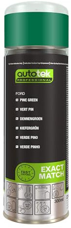 AutoTek Professional Exact Match Car Spray Paint, Ford Pine Green Aerosol Spray 300 ml