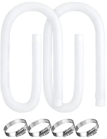 Ynzeyx Tuyau piscine, 2Pcs 32mm Tuyau pompe piscine Rechange pour Intex 330, 530 et 1000 GPH, 150cm/59in Hose pour Piscine Hors Sol