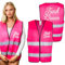 Goldschmidt Weste Trash Queen Kostüm lustig | Warnweste Verkleidung für Fasching Karneval | Unisex neon (pink, Einheitsgröße)