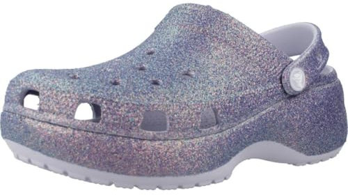 Crocs Zoccoli da donna classici con plateau glitter, Luna Viola, 41-42 EU
