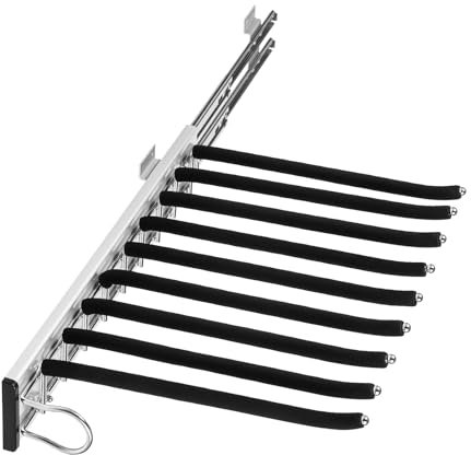 Qussse Ausziehbarer Schrank Hosenauszug, Hosenbügel für Kleiderschrank Hosenaufhängung mit 9 Stangen, Hosenhalter Platzsparend für Schränke Abstellräume, Linksseitige Installation