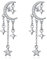 YEESIA Mond Stern Ohrringe Damen 925 Sterling Silber Quasten Himmlische Ohrringe mit Funkelnden Zirkonia Muttertagsgeschenke Himmlische Schmuck Geschenk for Damen