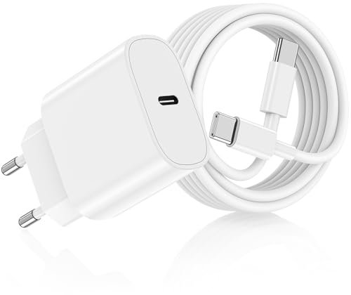 Chargeur USB C Rapide for iPhone 16/16 Pro/16 Pro Max/16 Plus/15 Pro Max/15 Plus/iPad/iPad Air,Prise 20 W Adaptateur Secteur USB C et Câble 2M