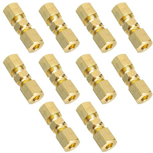 10 Stück Bremsleitung Verbinder, 4,75mm Bremsleitungsverbinder aus Kupfer, Bremsrohr Armaturen Ohne Bördeln, für Bremsleitung Ohne zu Bördeln Verbinder (Einheitsgröße)