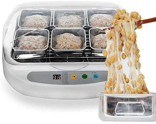 Fermenteur électrique pour yaourt et natto, 3,5 L, automatique et intelligent, avec panneau de commande intelligent et 6 récipients en acier inoxydable pour la maison, le bar, les desserts, le yaour