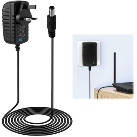 12V 3A Power Supply Adapter 36W, Compatible with LED Strip CCTV Camera Monitor Router, UK Plug with 5.5×2.5mm DC Cable, Overload and Short Circuit Protection, for Home Office Travel Use