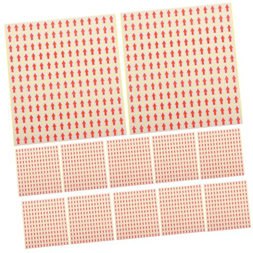 2700 Stück Klebeetiketten Rote Pfeilaufkleber Selbstklebend für Markierung und Organisation für Lager Hochvisibel und Langlebig