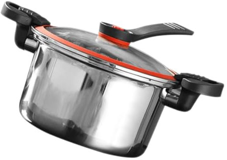 TOPPERFUN Cocotte Acier Inoxydable Avec Couvercle Autocuiseur Basse Pression Micro Casserole Antiadhésive Ergonomique Pour Soupe Et Cuisson Rapide