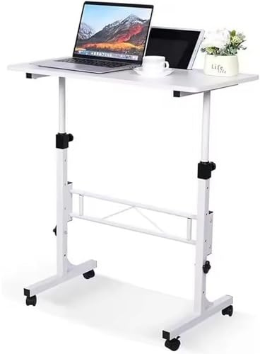PortoAlegre Höhenverstellbarer Schreibtisch Mit Rollen, Beistelltisch Computertisch Stehpult Für Walking Pad Laufband, PC Tisch Klein Für Home Office, 80 x 40Cm